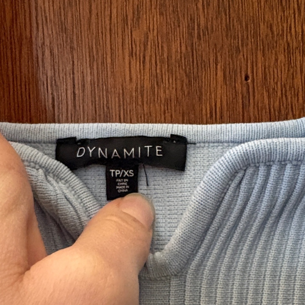 Dynamite - Light Blue Ribbed Tank Top - Picture 2 of 4